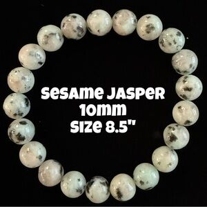 Authentic Sesame Jasper 10mm Stretchy Bracelet by‎ Bombshell Beads